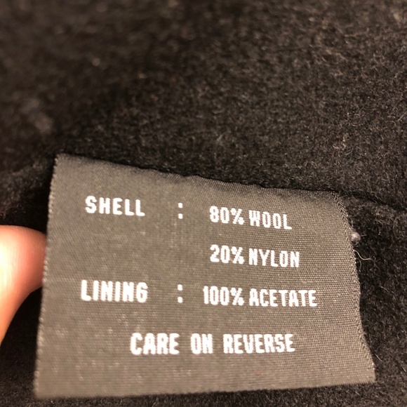 Black Leather Jacket with Oversized Moto Collar - Picture 7 of 8